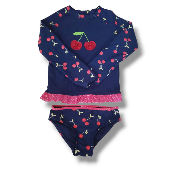 Gymboree Girls 6 Rashguard Swimsuit Very Cherry - Picture 1 of 5